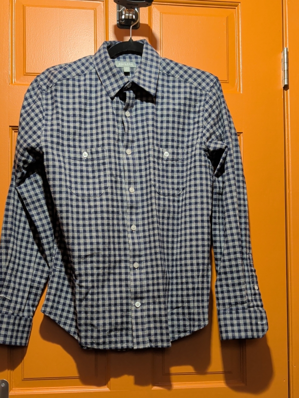 Ash & Erie Blue and White Gingham Button-Down Shirt